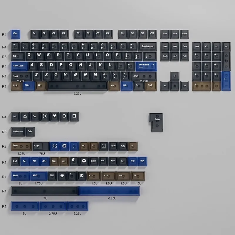 Juego de teclas de PC de bosque nocturno de 154 teclas, tapa de tecla negra transparente de niebla esmerilada para teclado mecánico, teclas de perfil de cereza personalizadas - imagen 2