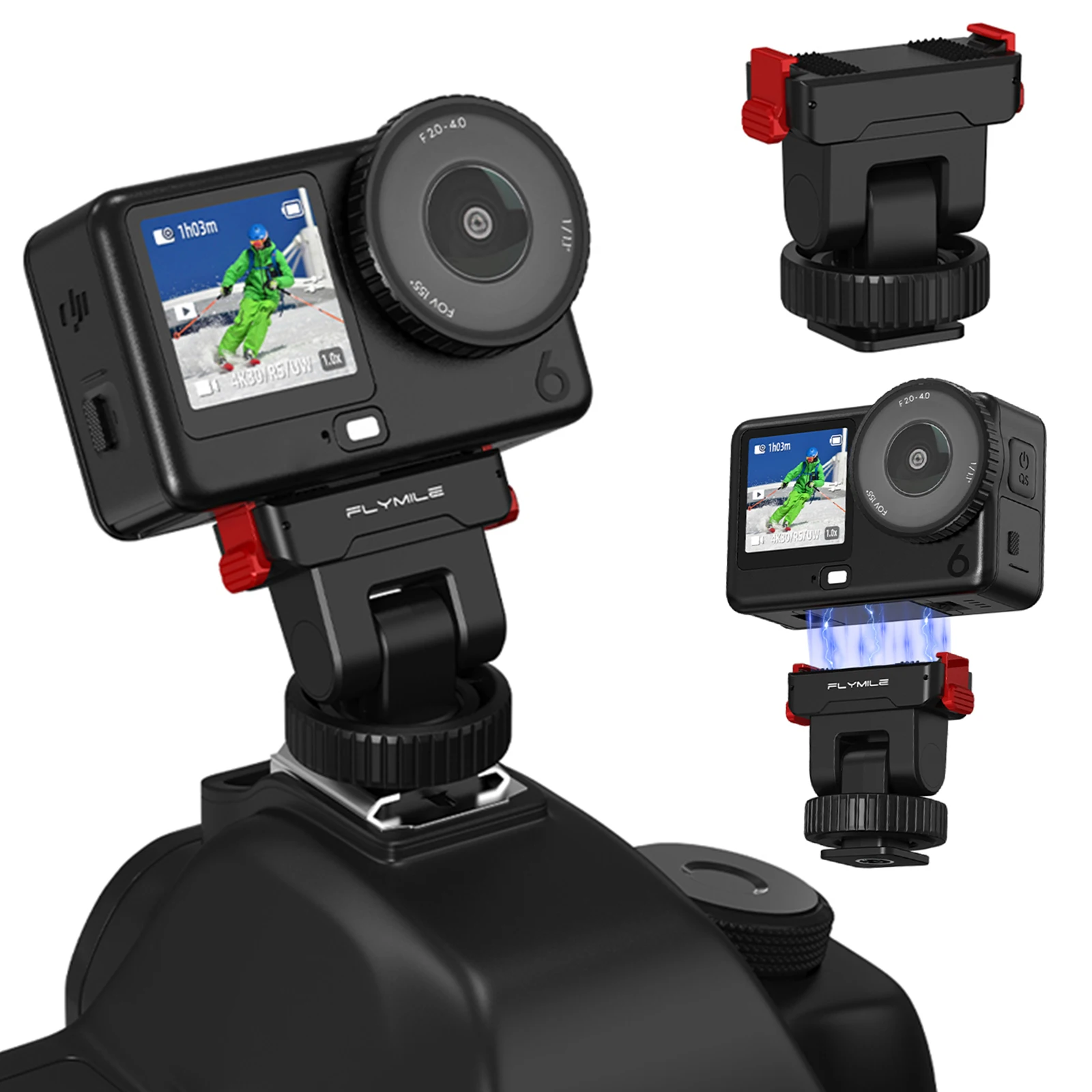 Base adaptadora magnética de liberación rápida para DJI Osmo Action 6/para soporte de Base de extensión Nano instalación estable montaje de dos garras - imagen 2