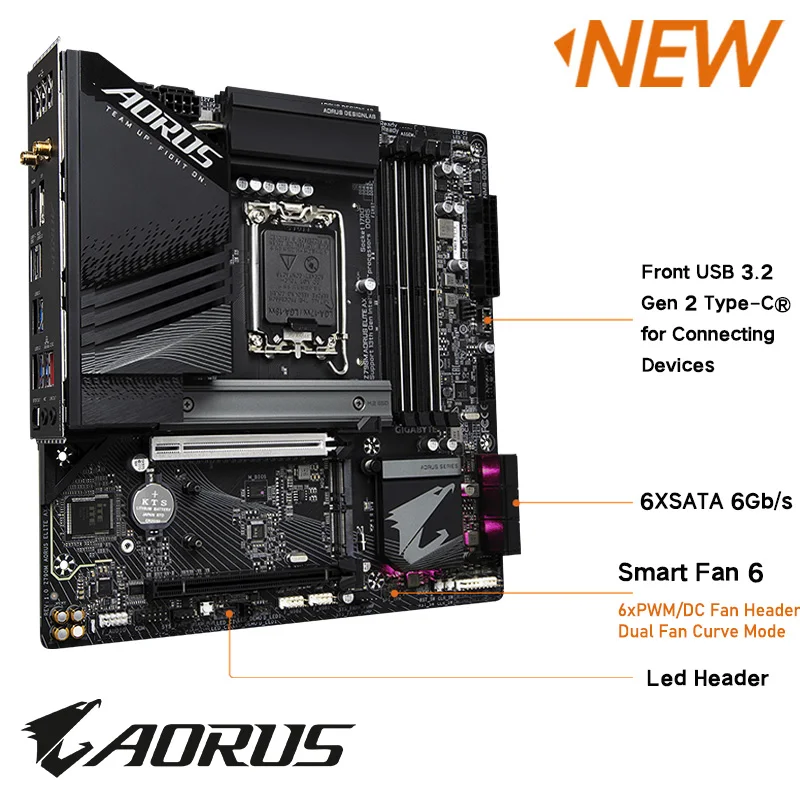 Gigabyte-placa base Z790M AORUS ELITE AX LGA 1700, Combo i5 13600K LGA 1700, Kit de procesador Intel Z790, placa base DDR5 13600K CPU - imagen 4