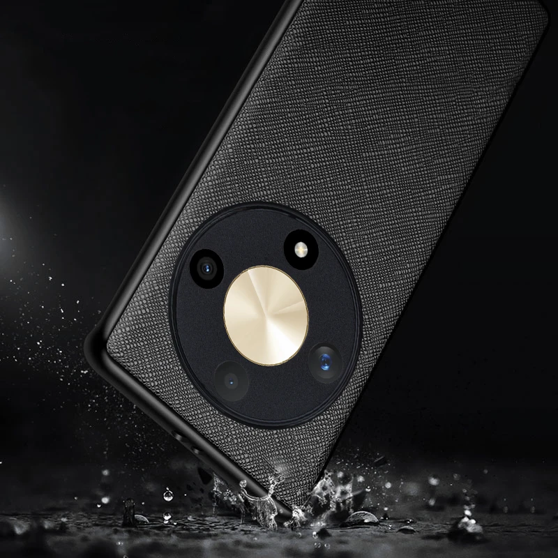 Funda para Honor Magic 6 pro lite, Funda de cuero con patrón cruzado, funda de lujo para honor x9b - imagen 2