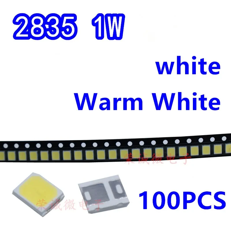 100 unids/lote SMD LED 2835 Chip blanco 1W 3V 6V 9V 18V 115-125LM lámpara de diodo emisor de luz LED de montaje en superficie ultrabrillante - imagen 2