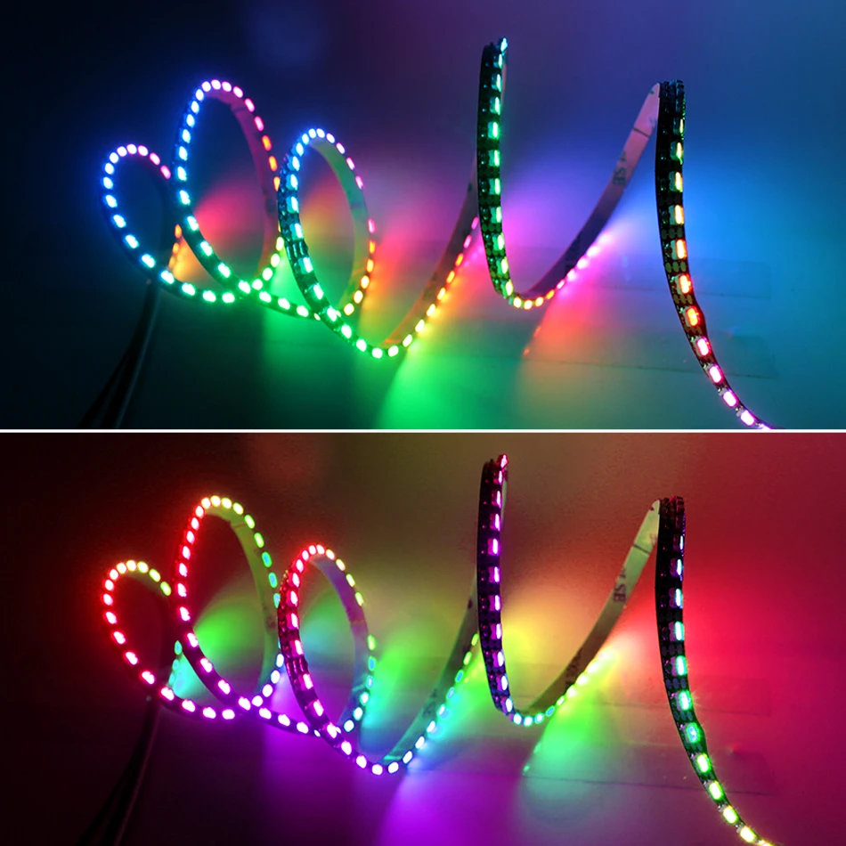 Tira de LED Digital de píxeles de brillo lateral estrecho de 5mm WS2812B DC5V SK6812 4020 IC 144Leds/m PCB RGB Color de sueño para luz de pantalla de hendidura - imagen 5