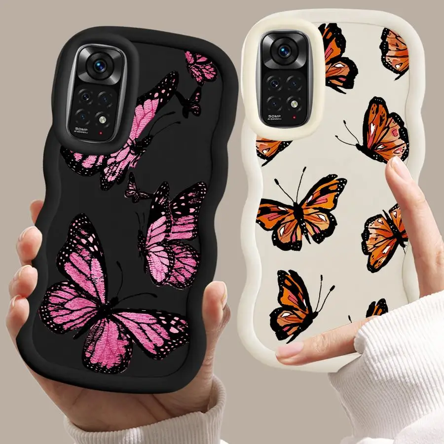 Funda para Xiaomi Redmi 10A A5 14C A1 + A2 Plus 10C 9T 13C 9C A3 12C funda suave para teléfono mariposa de dibujos animados