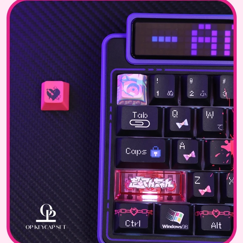Juego de teclas con tema de ancla Girl, perfil de cereza de PC PBT, teclas originales hechas a mano personalizadas para teclado mecánico - imagen 3