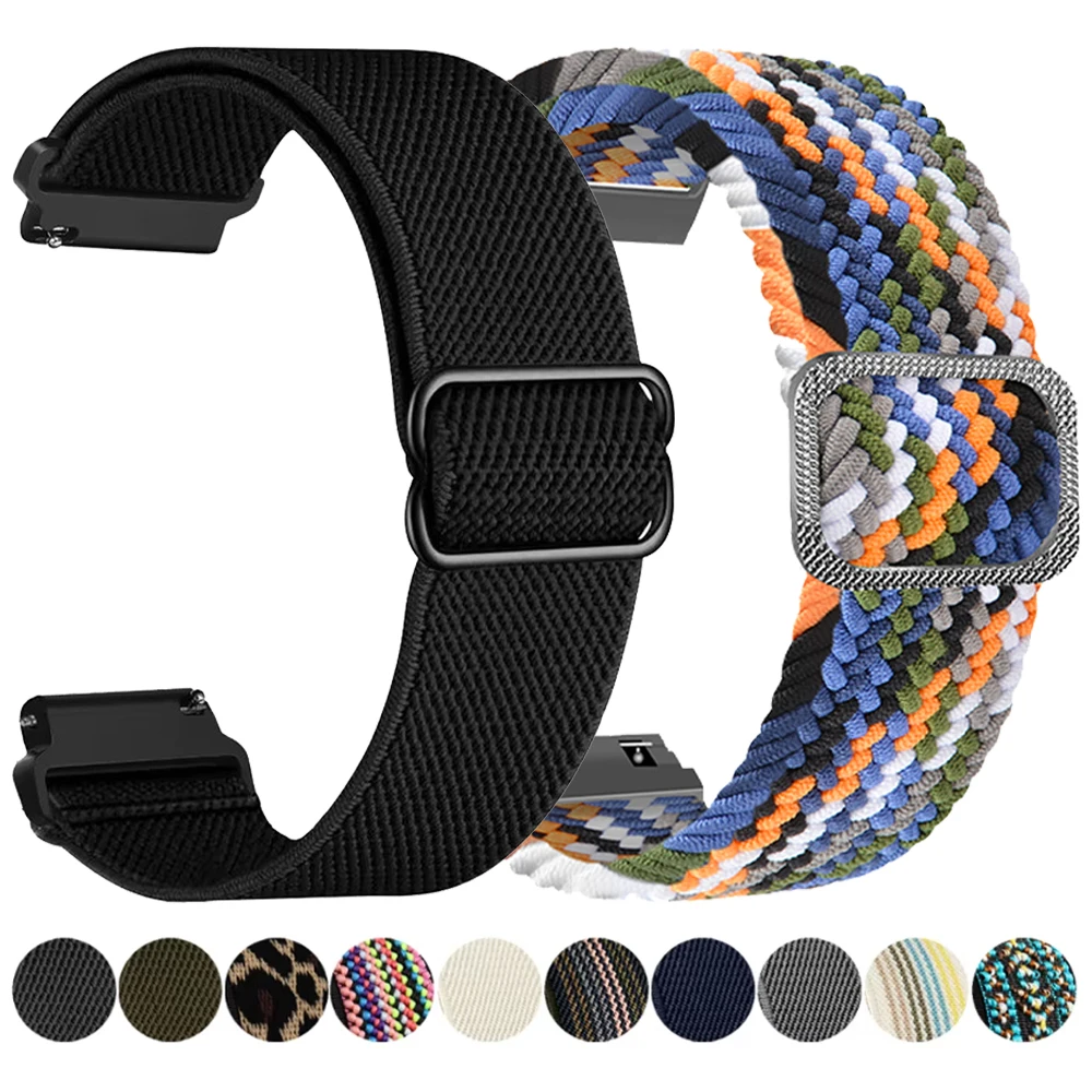 Nylon Stretchy Strap for Fossil Gen 6 44mm Gen6/gen 5 5e/Gen5 LTE 45mm Watch 22mm Band Replacement Braided Bracelet Wristbands