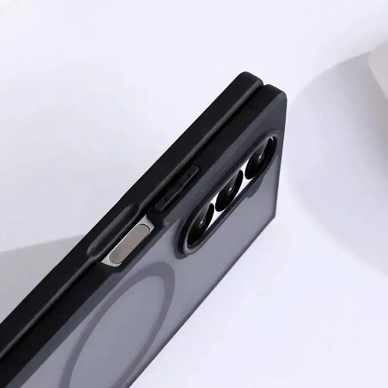 Para Samsung Galaxy Z Fold 7 6 4 5 funda para Magsafe bisagra transparente plegable a prueba de golpes cubierta de carga inalámbrica magnética - imagen 2