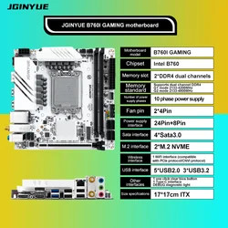 JGINYUE B760i Placa Base LGA1700 Intel DDR4 Mini-ITX Gaming