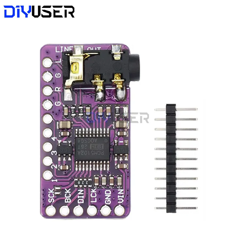 Interfaz DIYUSER I2S PCM5102A decodificador DAC GY-PCM5102 reproductor I2S para Raspberry Pi placa de formato pHAT placa de Audio Digital PCM5102 - imagen 2