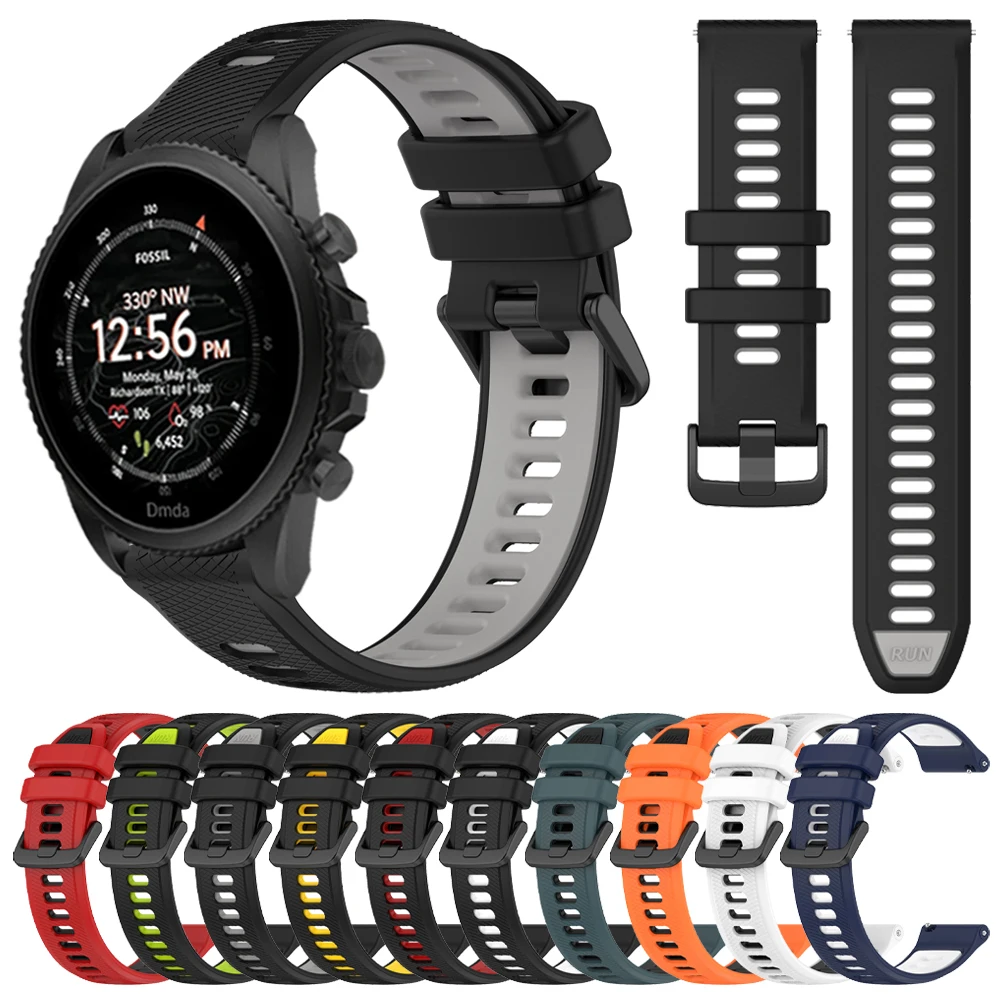 Correa de silicona para Fossil gen 6, 44mm, Gen6, gen5, 5e/Gen5, LTE, pulsera de 45mm, 22mm, 20mm, repuesto deportivo, accesorios transpirables
