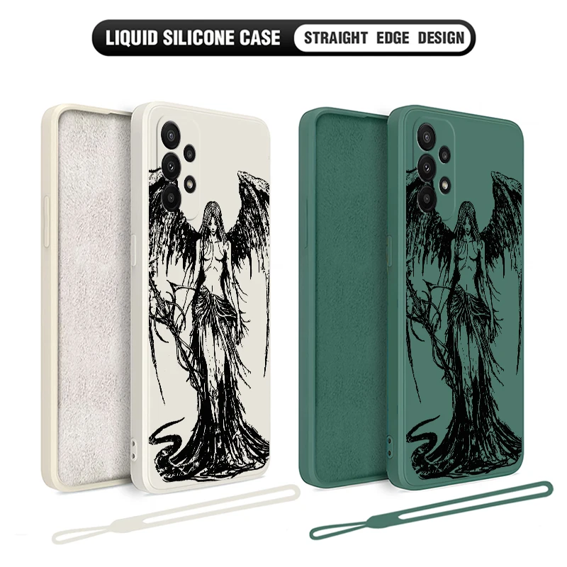 Funda divertida de Ángel Punk Retro con correa de mano para Samsung, A54, A34, A73, A53, A33, A23, A14, A13, A03, A04, A72, A52, A32, A22, A71, A51, 4G, 5G - imagen 2