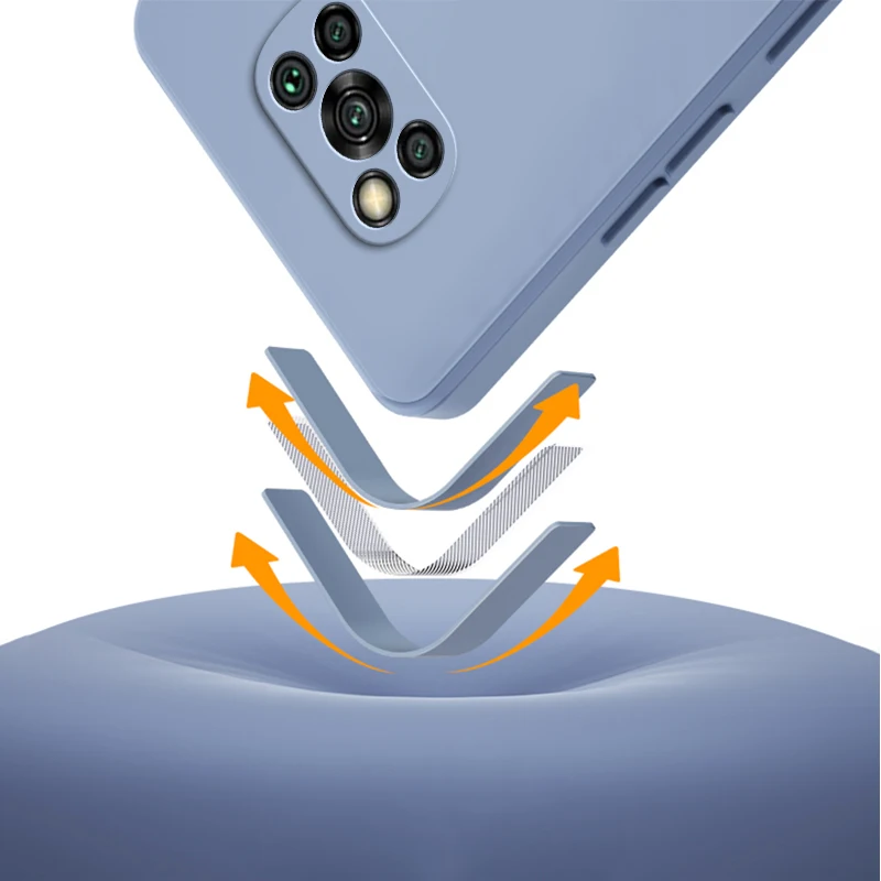 Funda de silicona líquida cuadrada Original para Xiaomi POCO X2 X3 Pro NFC GT 5G suave 360 cubierta de teléfono a prueba de golpes POCOX3 X3Pro X3NFC X3GT - imagen 3