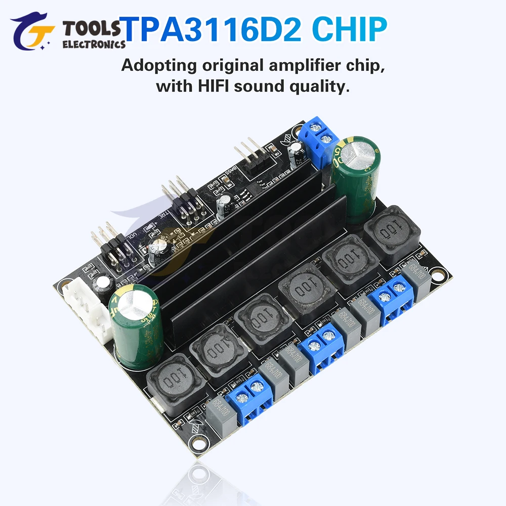 Placa amplificadora de Audio Digital HIFI para audiófilos DC 10-25V TPA3116D2, 50W x 2 + 100W, placa amplificadora para subwoofer de 2,1 canales de alta potencia - imagen 3