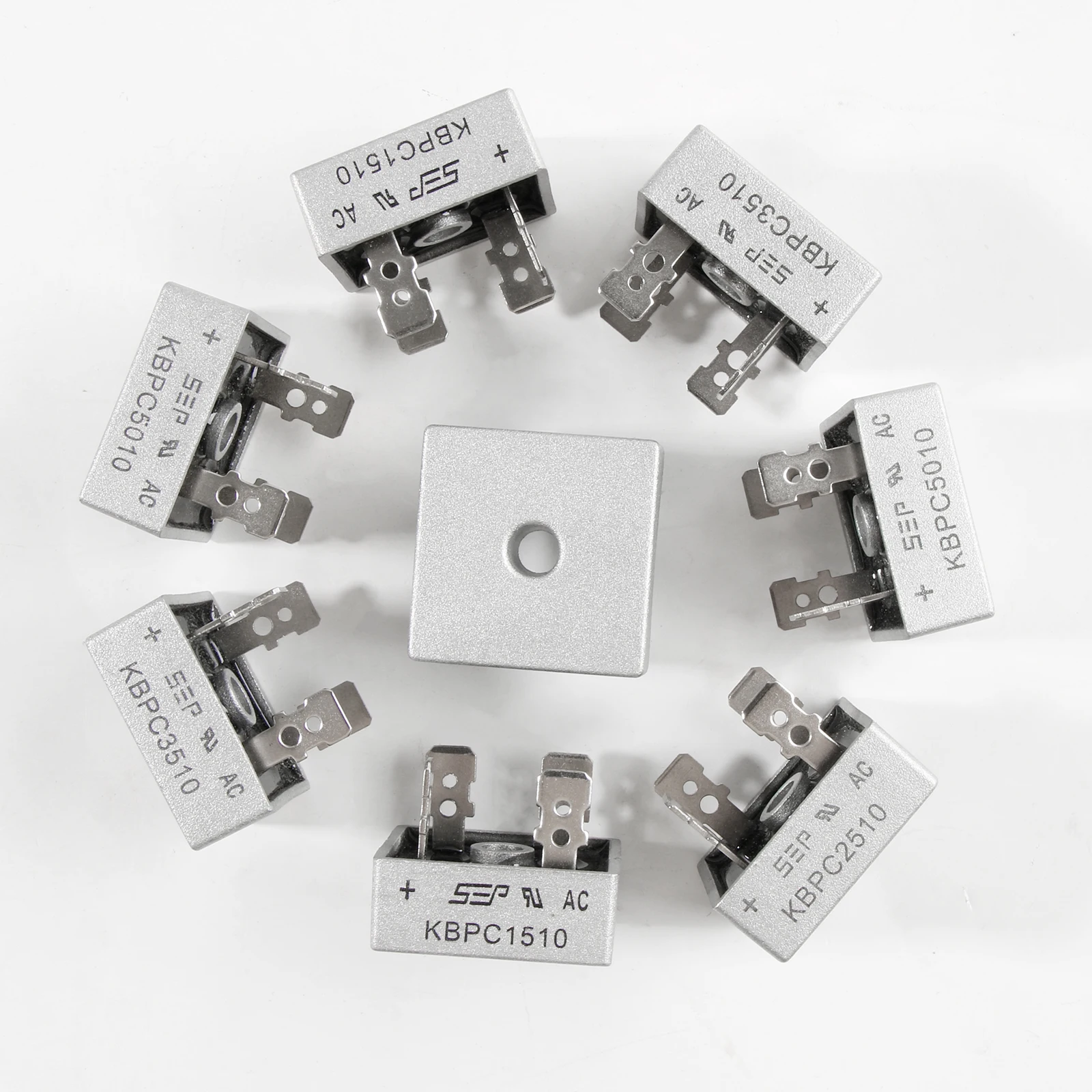 Rectificador de puente de diodo, 2 piezas, KBPC5010, KBPC1510, KBPC2510, KBPC3510, 50A, 1000v, componentes electrónicos monofásicos - imagen 4