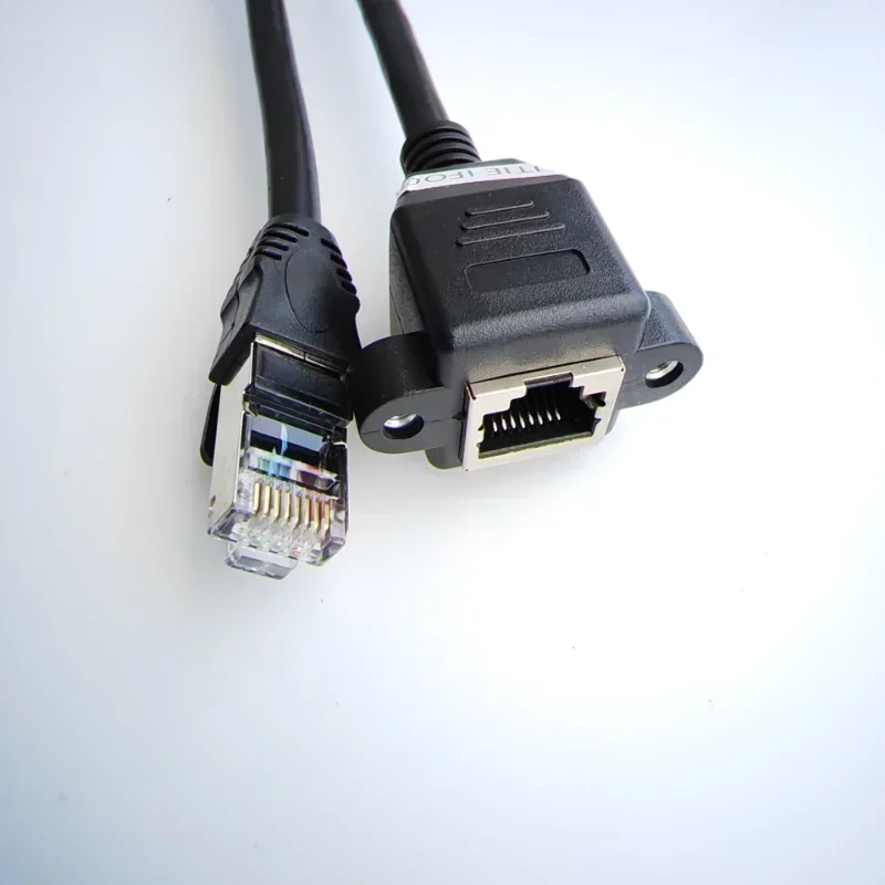 Cable de Internet Cat6 Gigabit de alta velocidad, 1000Mbps, Cable LAN de red RJ45, extensión Ethernet macho a hembra, tornillo de montaje en Panel - imagen 4