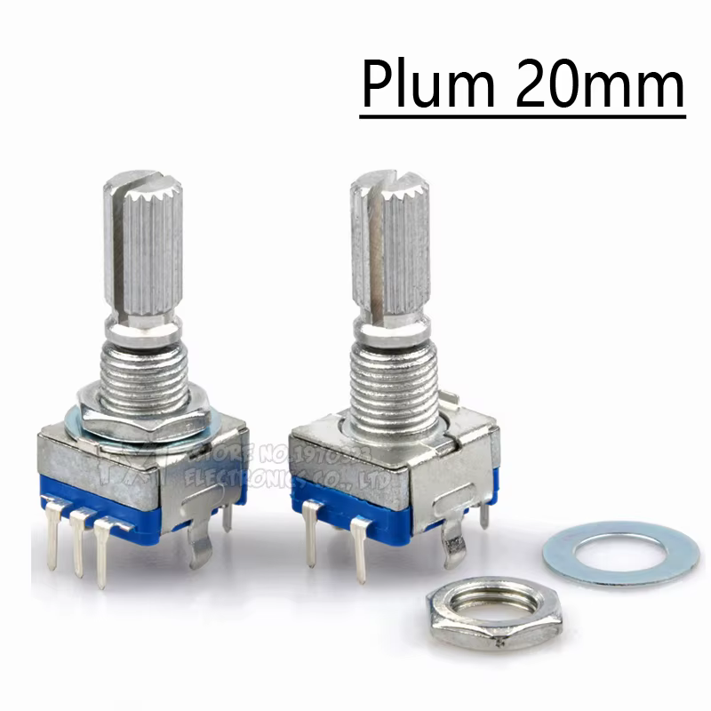 Codificador rotatorio de eje medio/ciruela, longitud del mango 15mm 20mm interruptor de código EC11 potenciómetro digital con interruptor 5PIN 3PIN 5 uds - imagen 4