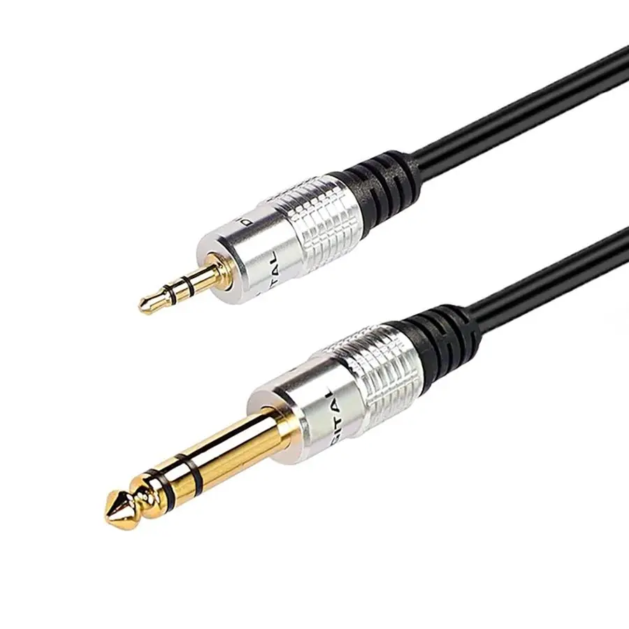 Nku-Cable de Audio auxiliar de 3,5mm a 6,35mm, adaptador estéreo de 1/8 ", TRS macho a Jack macho de 1/4", 6,5 a 3,5, para amplificador de PC y guitarra