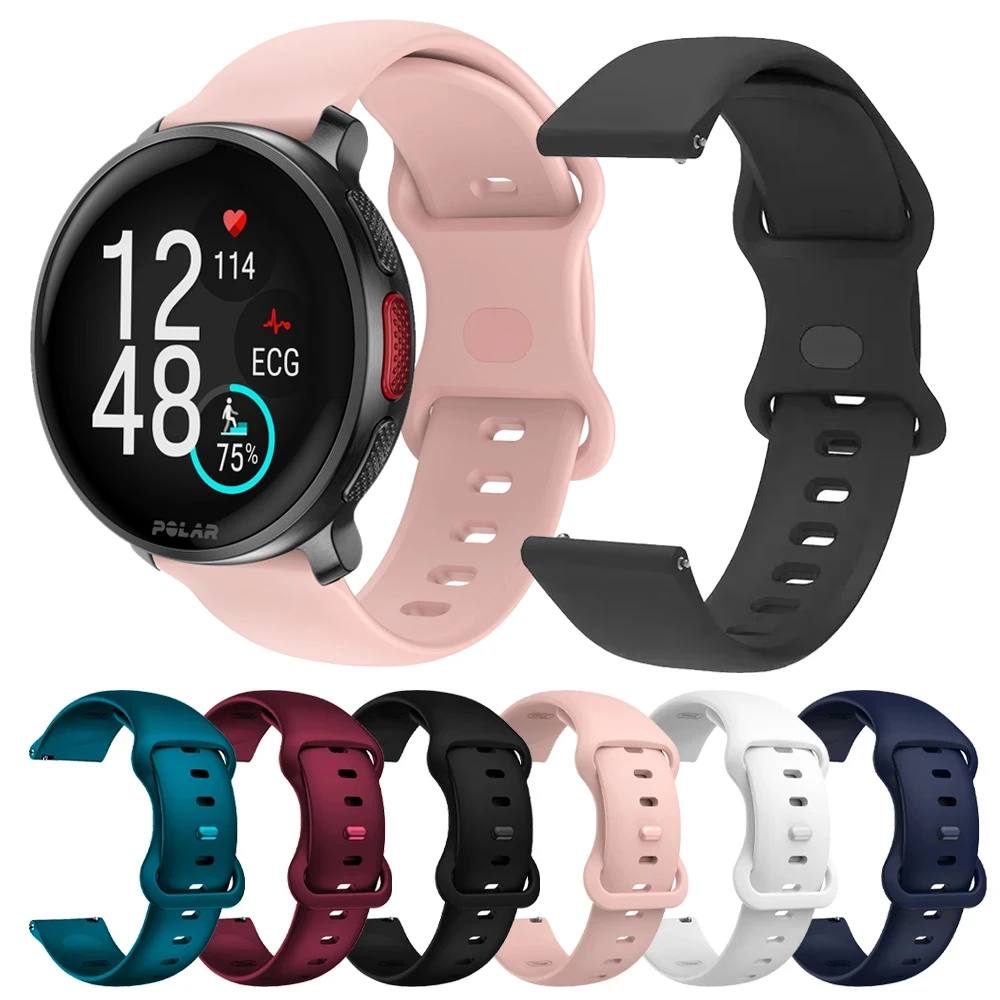 Correa de reloj suave para mujer, pulsera deportiva de silicona para Polar Ignite 3 2, Vantage V3 M M2 /Grit X Pro, 20mm, 22mm