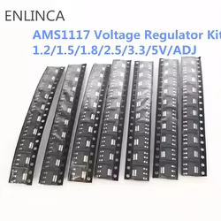Kit de 70 Uds Kit regulador de voltaje AMS1117 1,2 V/1,5 V/1,8 V/2,5 V/3,3 V/5,0 V/ADJ lm1117 AMS1117-1.2 AMS1117-1.8 AMS1117-2.5 AMS1117-3.3