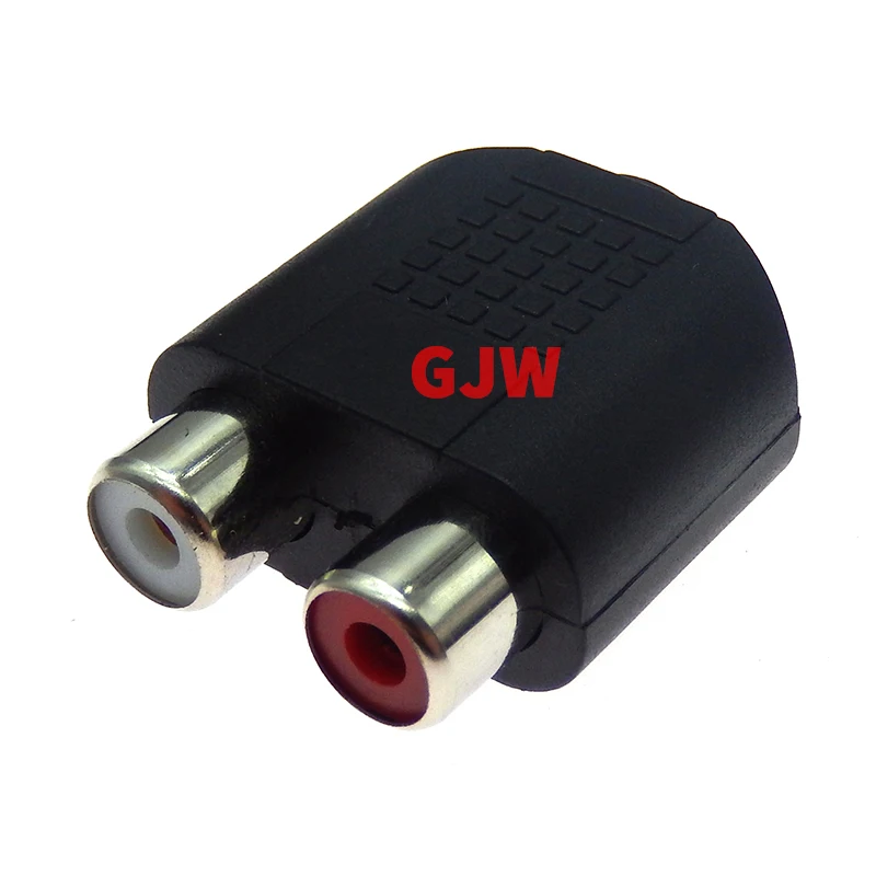 Adaptador de conector de Audio hembra a hembra, 1 piezas, 3,5mm, 2 RCA