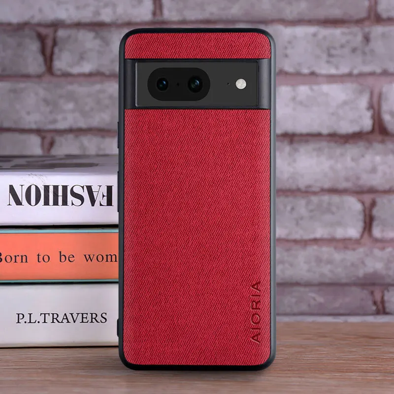 Google Pixel 8 Pro – Funda Cuero Textil Premium Antigolpes