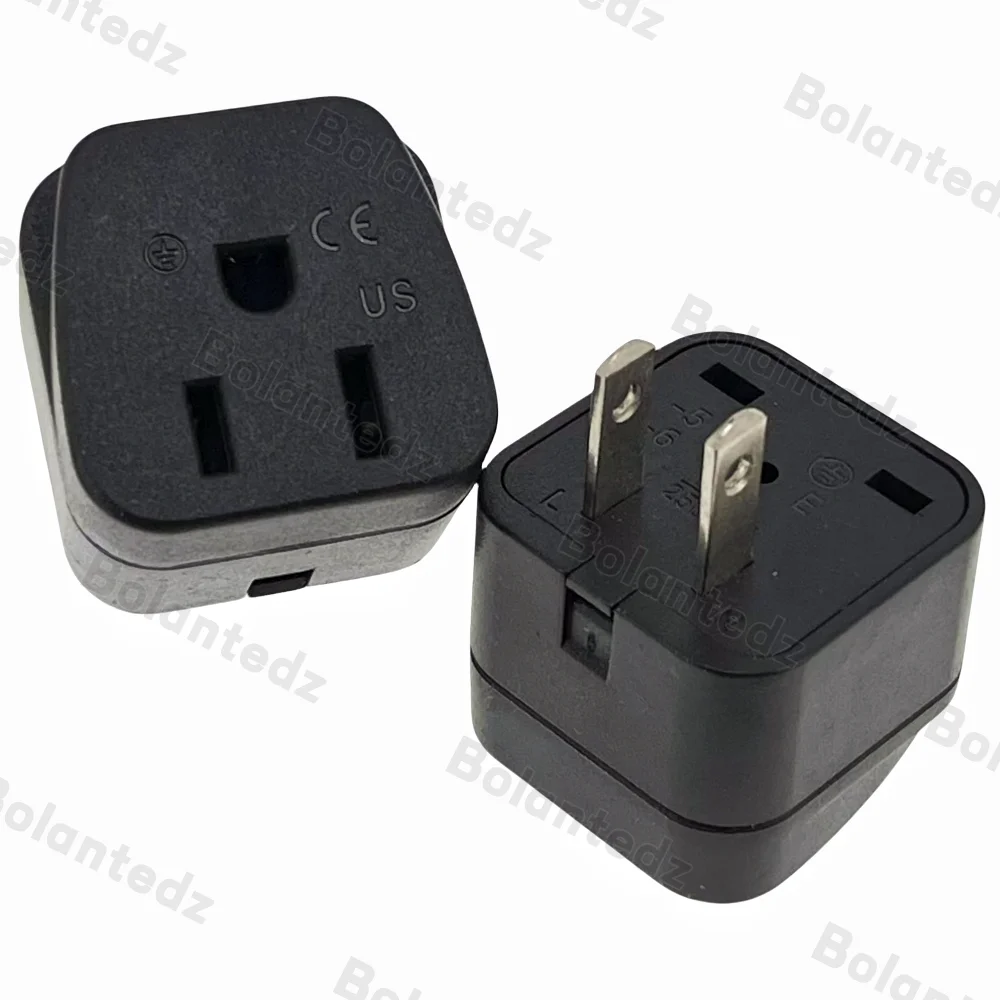1 Uds. Adaptador de viaje japonés Canadá Nema 5-15 adaptador de enchufe de EE. UU. a Japón convertidor de corriente de 3 pines a 2 pines