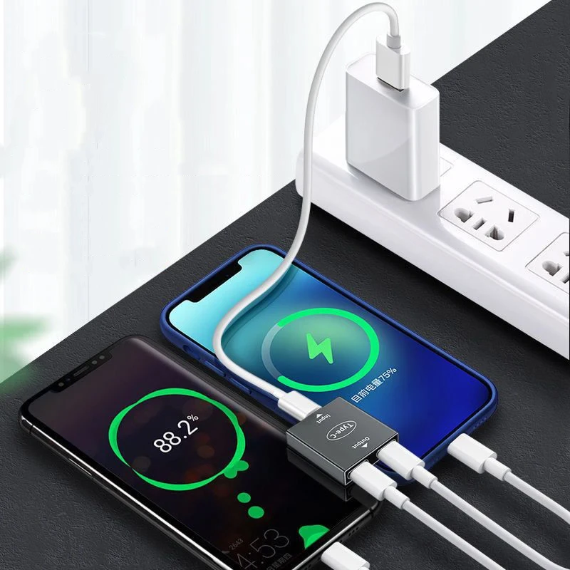 USB C hembra a doble hembra divisor Hub Convter adaptador tipo C acoplador extensor conector de extensión para dispositivo USB C - imagen 5