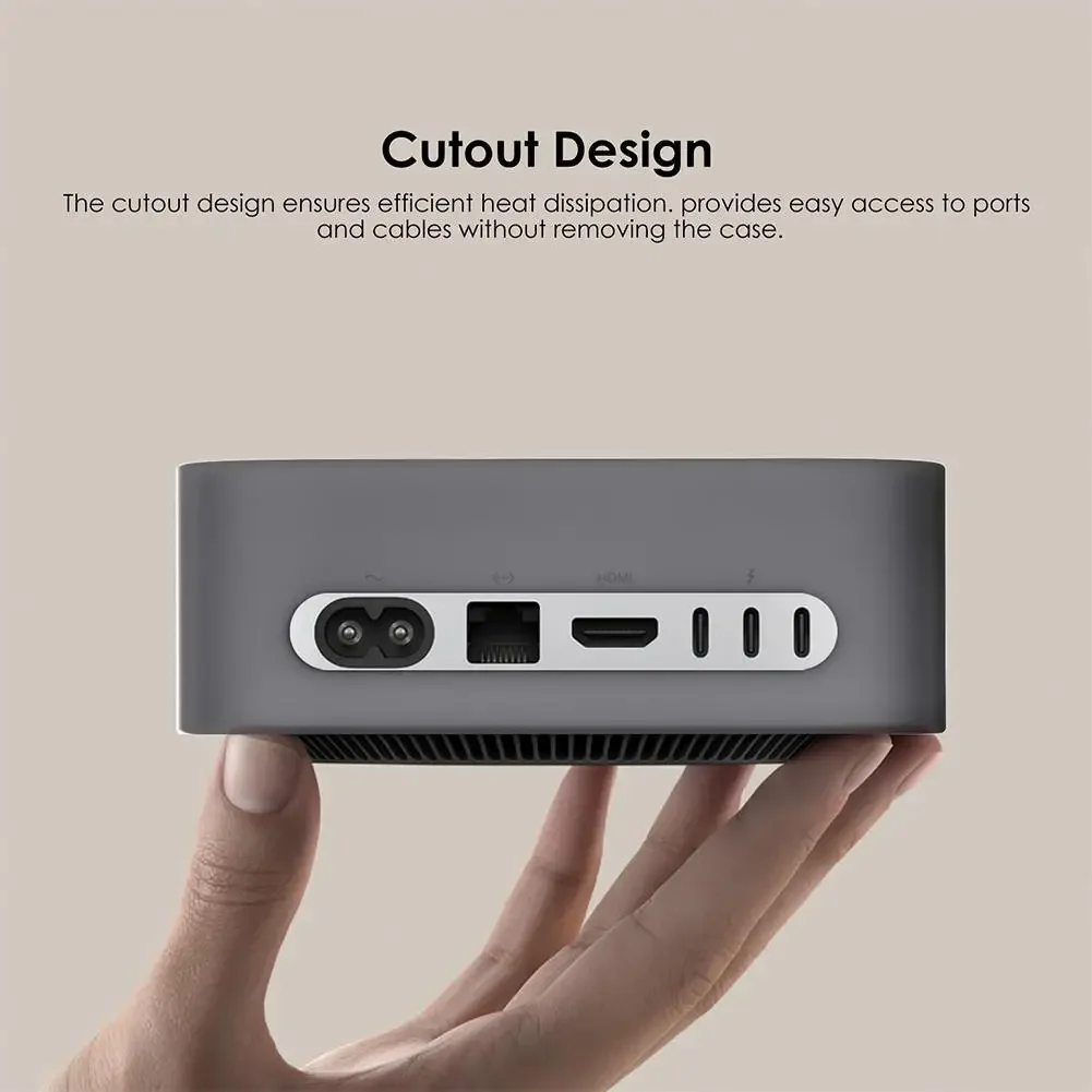Funda protectora de silicona resistente al desgaste, fácil de instalar, resistente al desgaste, para Mac Mini M4/M4 Pro 2024, apertura precisa a prueba de polvo - imagen 4