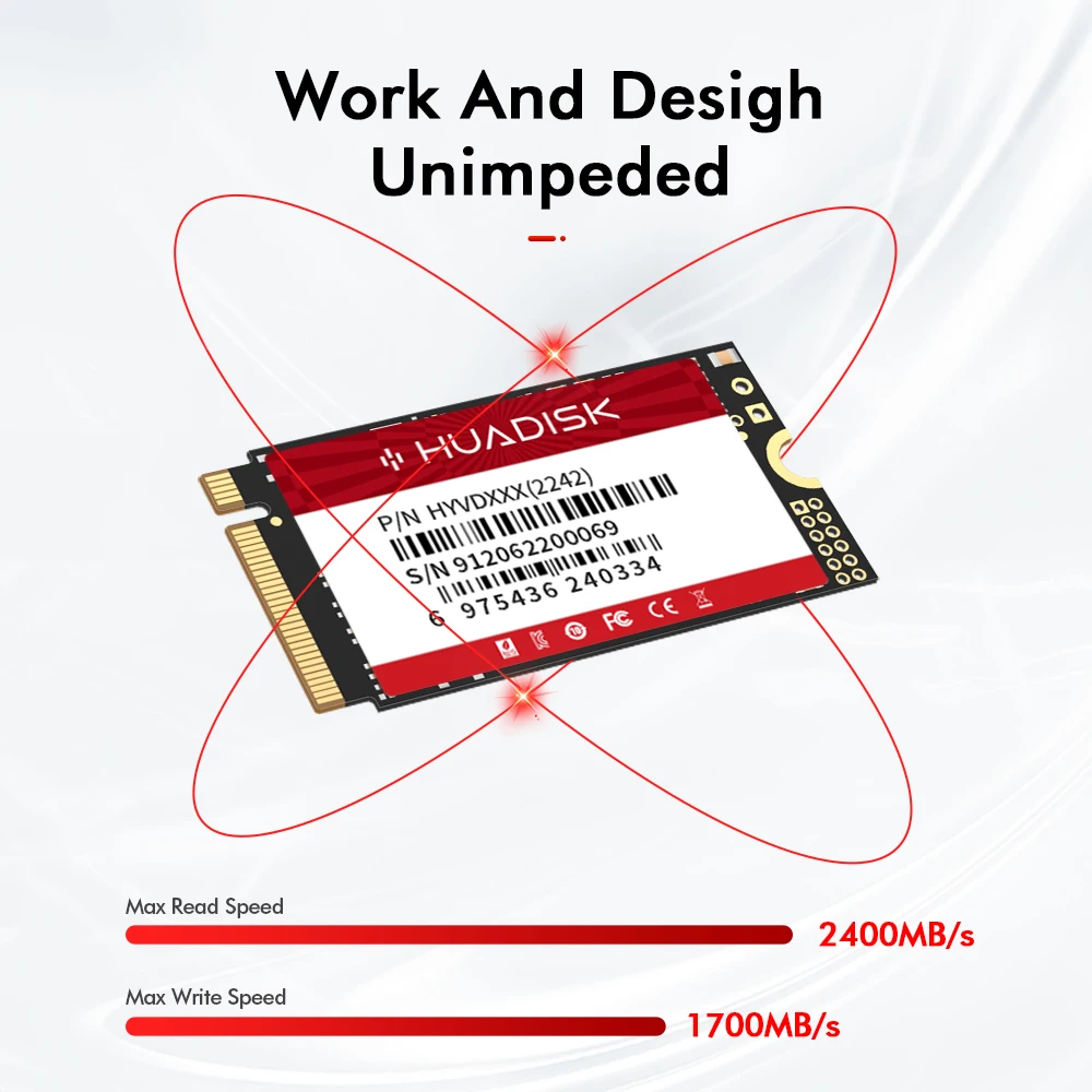 HUADISK NVMe M.2 SSD 2242 PCIe Gen3.0 TLC128GB 256GB 512GB 1TB disco interno de estado sólido para ordenador portátil de escritorio - imagen 4