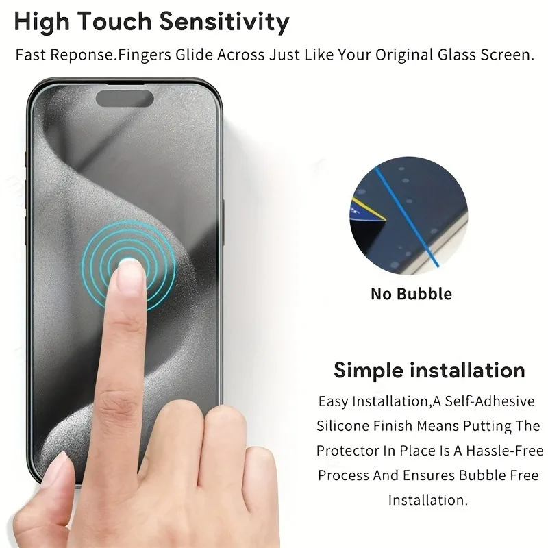 3 uds HD vidrio templado transparente para iPhone 11 12 13 14 15 16 17 Pro Max vidrio Protector para IPhone 16e 17Air 15 14 Plus XR XS película - imagen 2