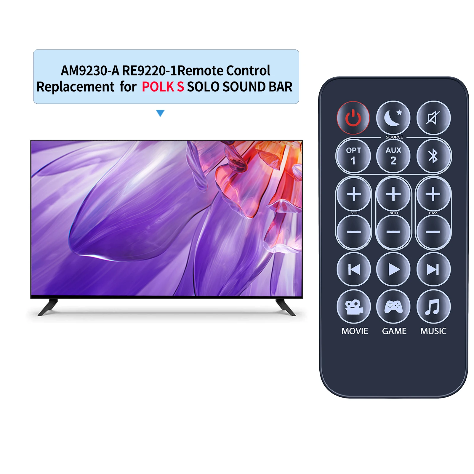 Nuevo Control remoto para barra de sonido Polk Signa Solo AM9230-A RE9220-1 - imagen 2