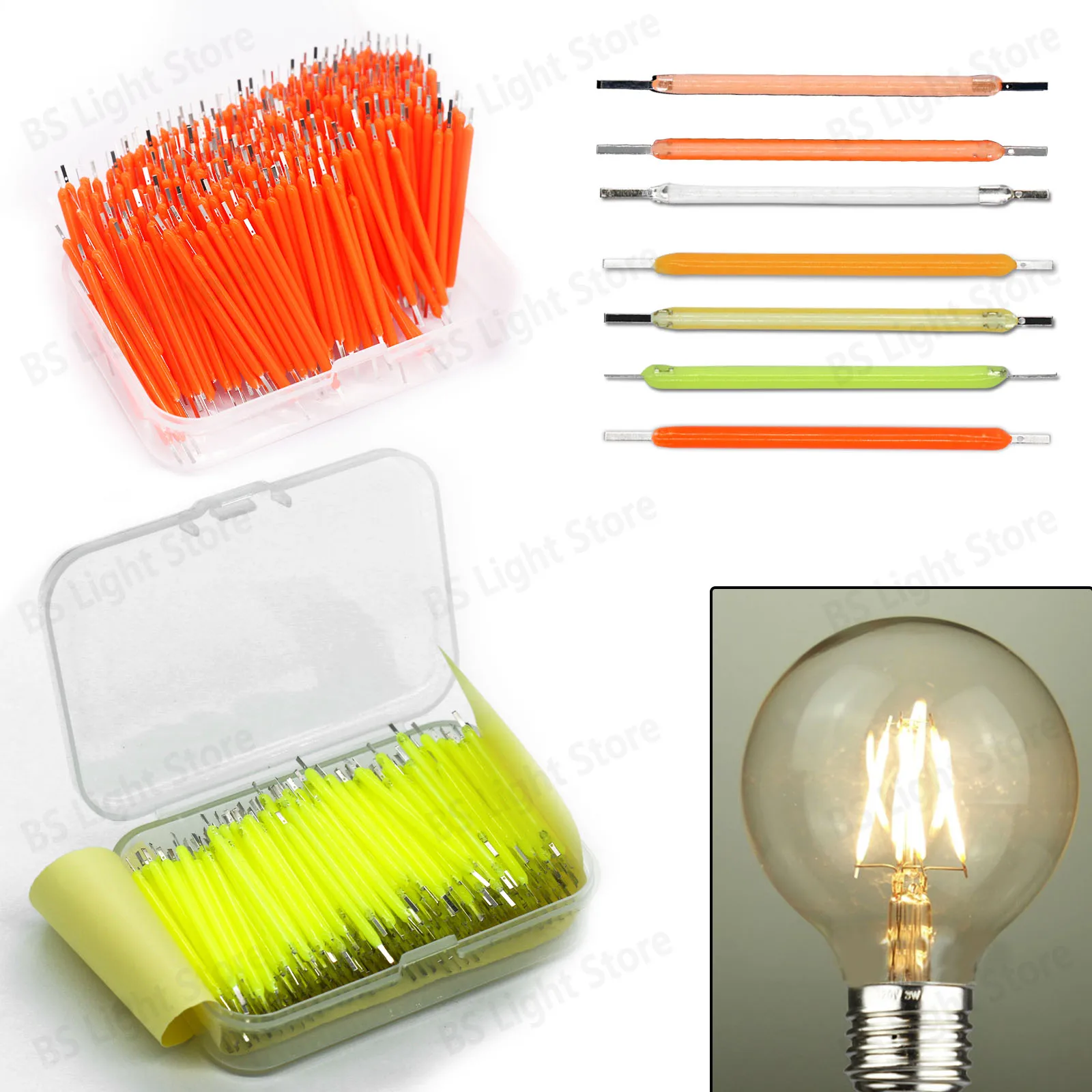 300 Uds 3V púrpura Led Cob ChipFilament piezas de lámpara 38mm bombilla Edison accesorios de iluminación incandescente vacaciones decorativo blanco - imagen 4