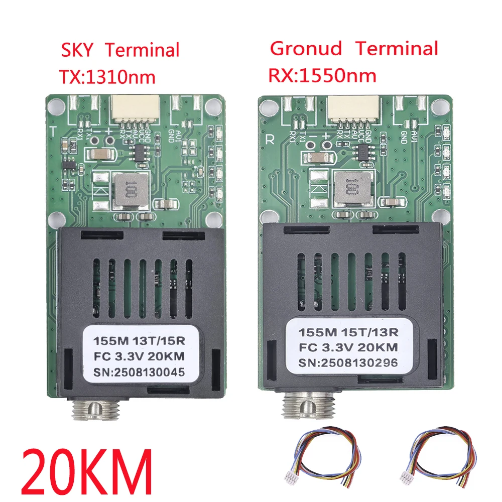 Convertidor TTL a fibra monomodo fibra única FC/UPC TX/RX 1 canal de vídeo UART TTL SBUS a controlador óptico 5,5 V-26 V