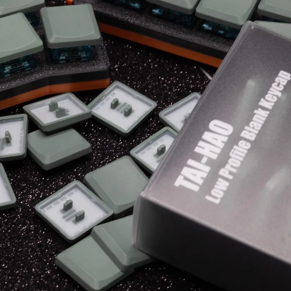 Taihao Choc teclas de perfil bajo THT 1U MX Cherry Artisan teclas para teclado mecánico accesorios para juegos punto gris Keycap - imagen 3
