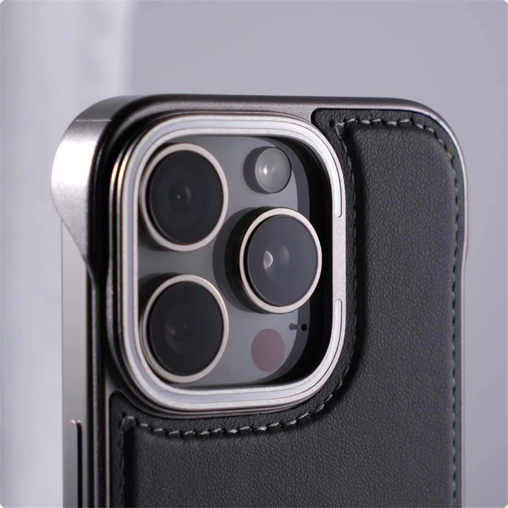 Funda de teléfono fina de cuero para Iphone 16 15 14 13 Pro Max, funda anticaída de lujo, carcasa de teléfono ligera sin marco para IPHON 15 16 Promax - imagen 5