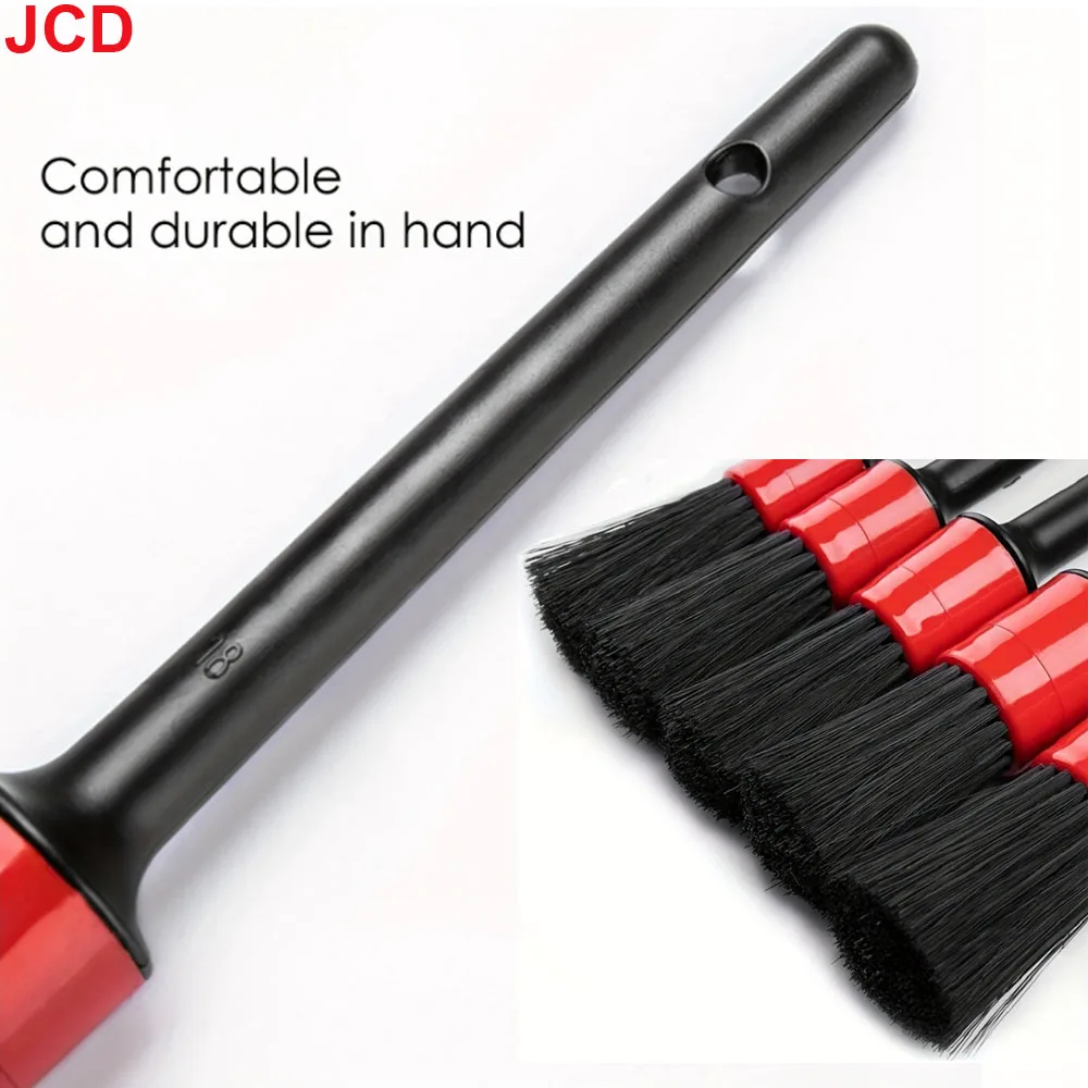 JCD Juego de 6 cepillos para detalles de cuidado de lavado de coches, para limpiar ruedas, rejillas de salpicadero y más cepillos de limpieza de automóviles, accesorios para automóviles - imagen 5
