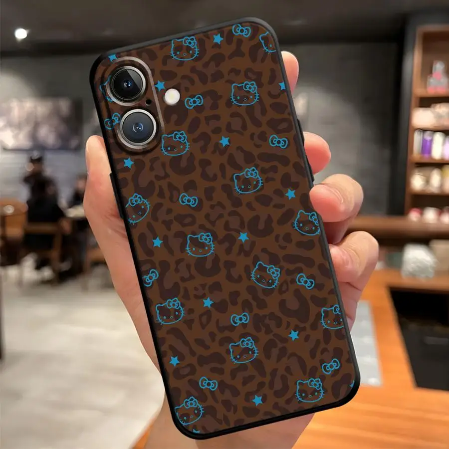 Funda de muñeca bonita de dibujos animados para iPhone XR 13 12 11 17 Pro Max XS Max 15 16 14 Plus 17Air 7 8 funda de teléfono suave negra - imagen 3