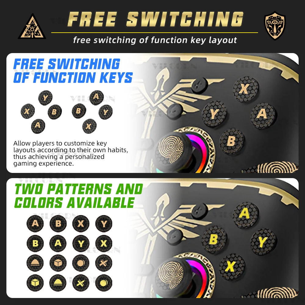 Mando inalámbrico Elite para controlador de interruptor, Joystick Oled Lite para PC/Control de cubierta de vapor con palo antideslizante personalizado - imagen 3