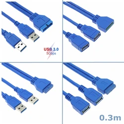 Cable Extensor USB 3.0 Macho a Hembra 20 Pines – Placa Base