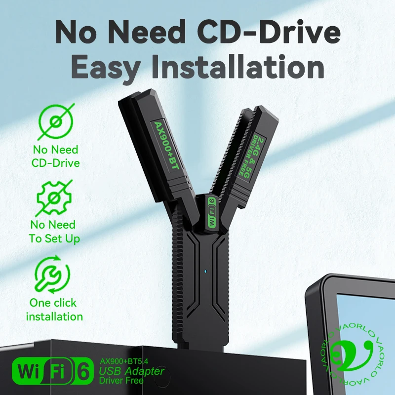 Adaptador inalámbrico 2 en 1 WIFI6 AX900 USB WiFi Bluetooth 5.4 de doble banda 2.4G+5GHz, 4 antenas, 802.11AX USB3.0, 900Mbps, WiFi 6, receptor de tarjeta de red de alta velocidad para Windows 10/11 - imagen 5