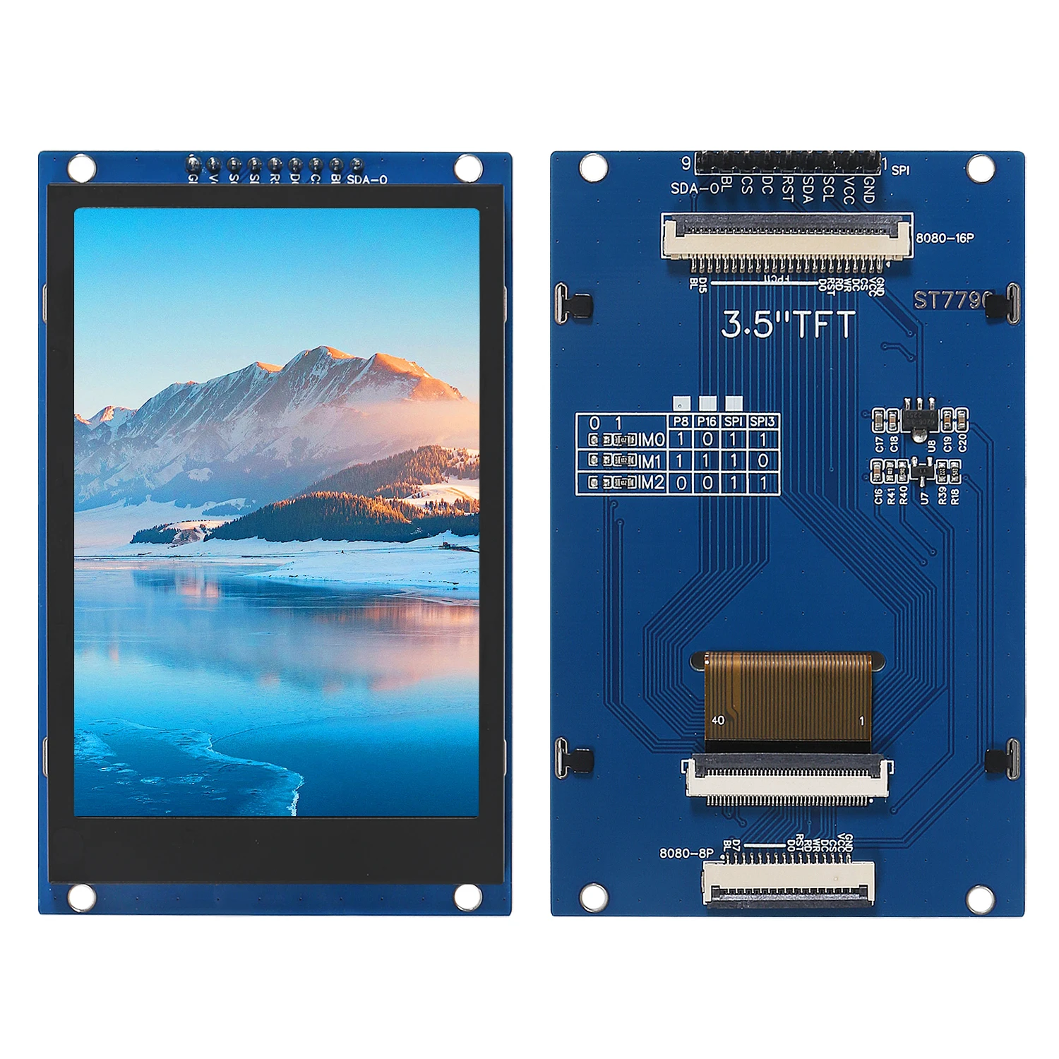 Módulo de pantalla LCD TFT de 3,5 pulgadas ILI - Pantalla táctil resistiva 9486 5V/3,3V 480x320 Interfaz paralela de 8 bits con ranura para tarjeta SD