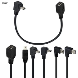 Cable Extensión Mini USB 5 Pines Macho-Hembra 90° 0,2m