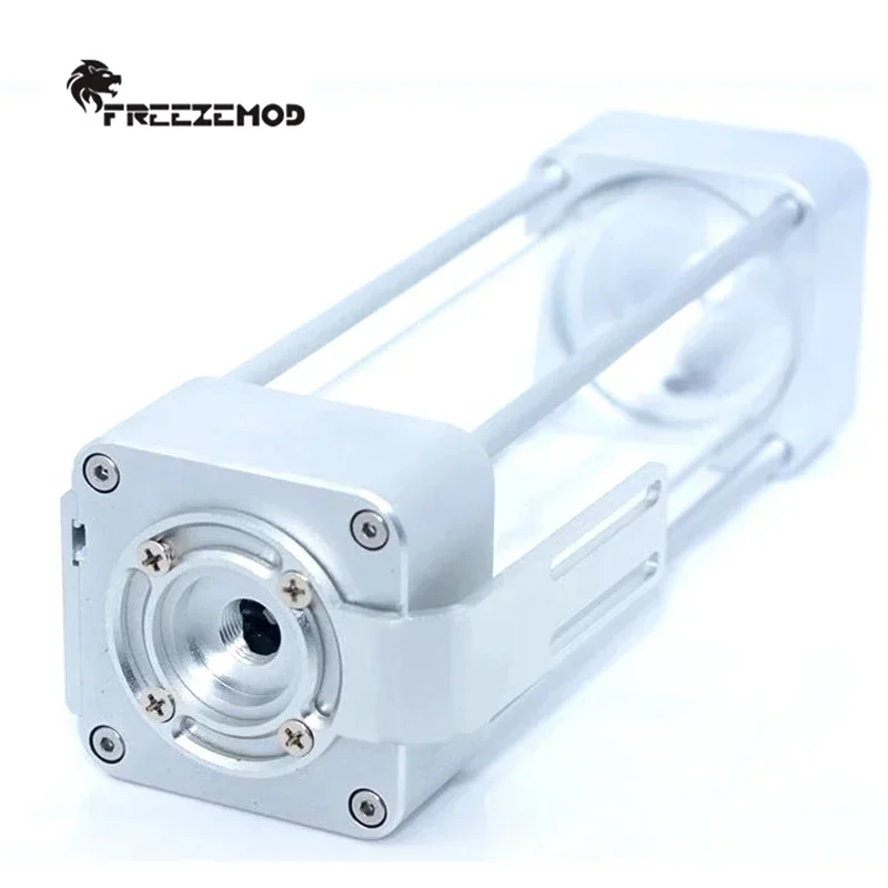 FREEZEMOD-resensor cuadrado de refrigeración por agua para ordenador, vidrio + aluminio + pantalla LCD de temperatura, BL-WDX negro/plateado de 165mm-265mm - imagen 5