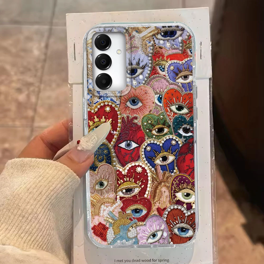 Funda de teléfono con textura de plumas y cara de sol de planeta, funda para Samsung Galaxy A55 A56 A36 A26 A16 A53 A06 A14 A24 A34 A54 A15 A25 - imagen 5