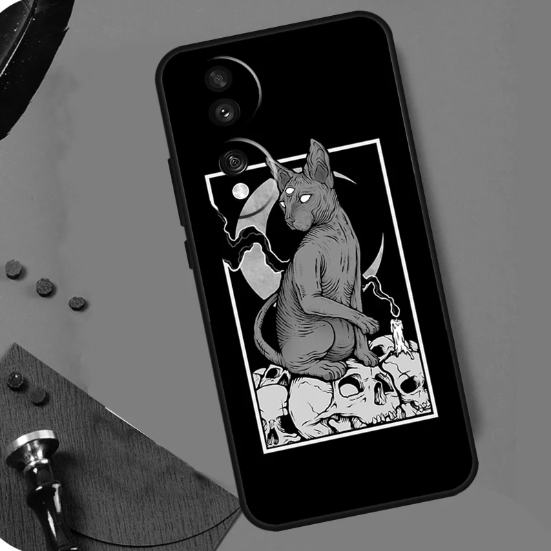 Funda de teléfono satánica Sphynx para Honor, 90 Lite, 70, 50 Magic, 5, 6 Pro, X6, X7, X8, X9, X6a, X7a, X8a, X9a, X9b, X8b - imagen 2
