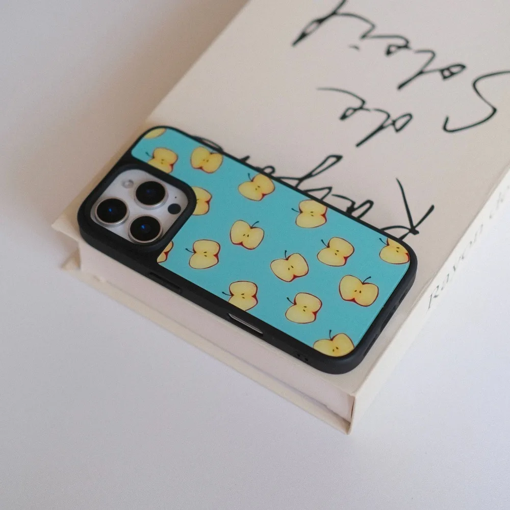 Funda de teléfono ins con borde plateado de manzana bonita, funda de teléfono anticaída de TPU para iPhone XR/11/12/13/14/15/16/17 Pro Max