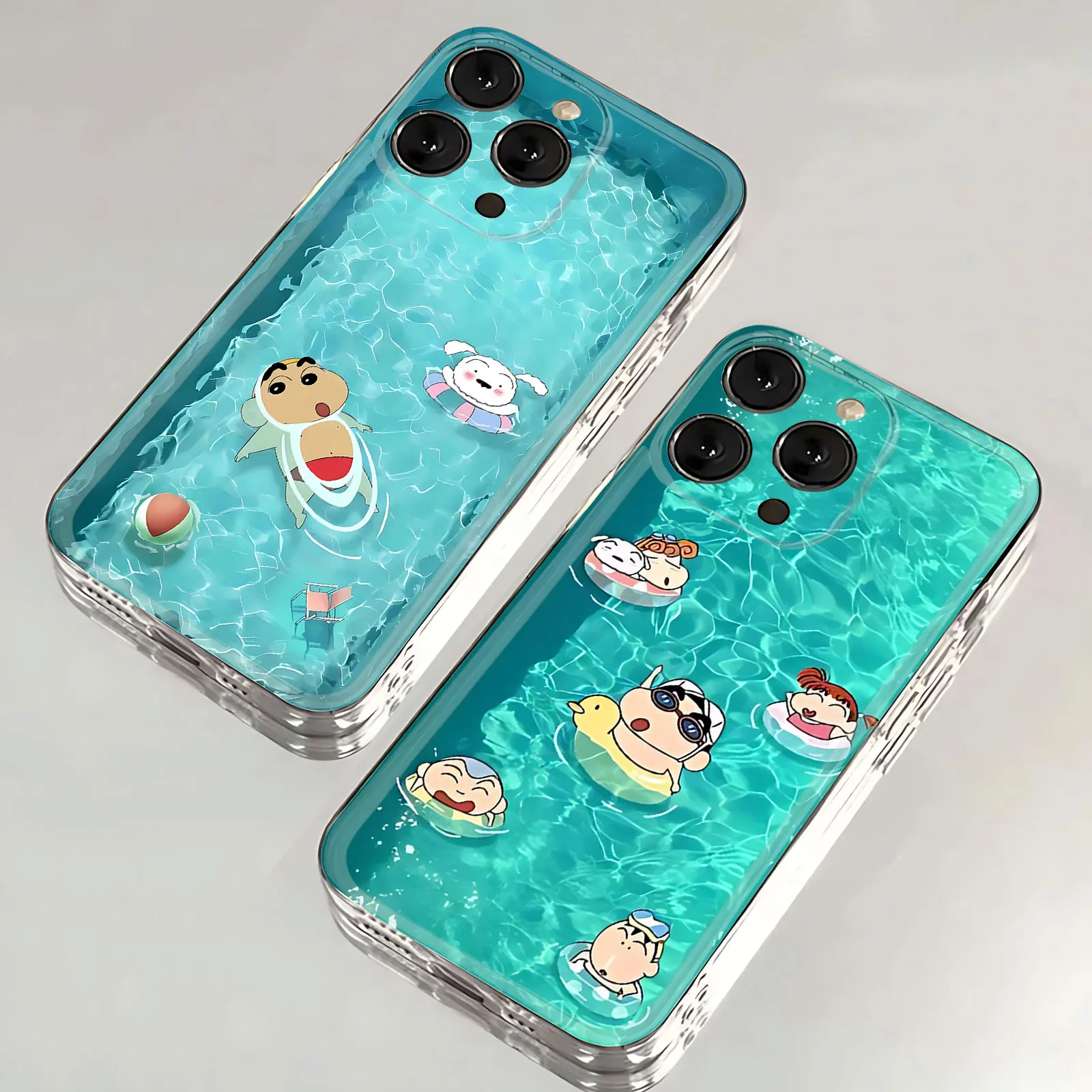 Funda de teléfono divertida para natación Shin-chans para crayones-VIVO Y28 V30e Y75 Y03 Y36 Y100 Y17s Y76 Y22s Y16 Y50 Y21 Y20 V29 V23e V21e 5G