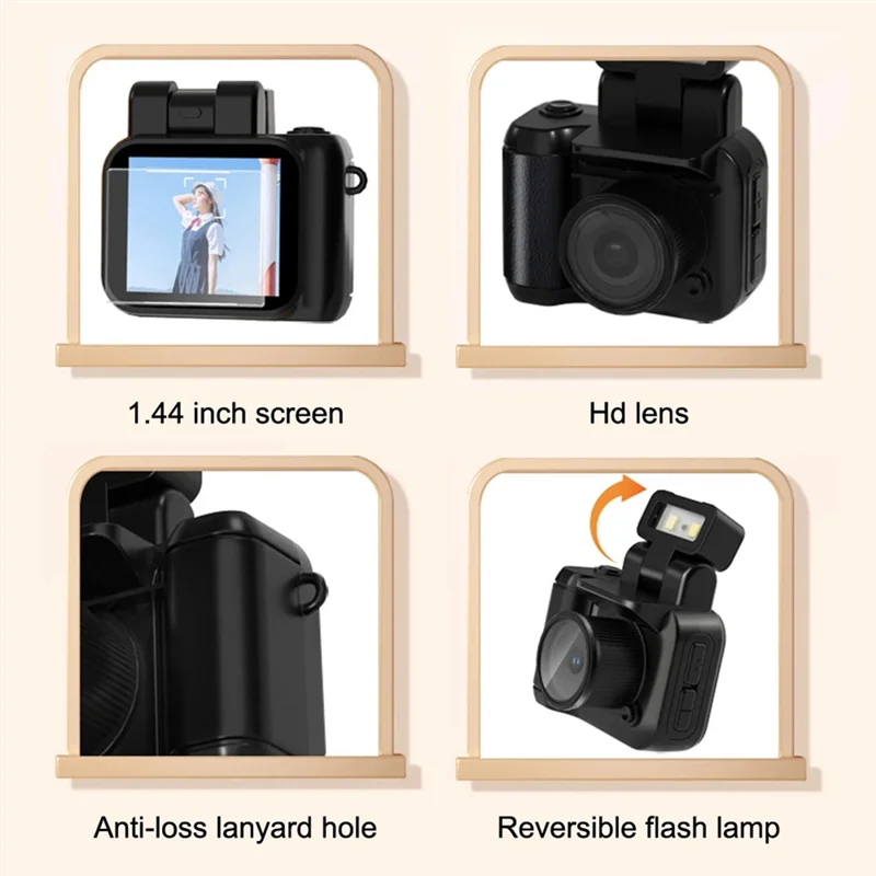 A28Q-Nueva minicámara CMOS estilo Monoreflexes con lámpara de flash y base de batería grabadora de vídeo portátil DV 1080P - imagen 3