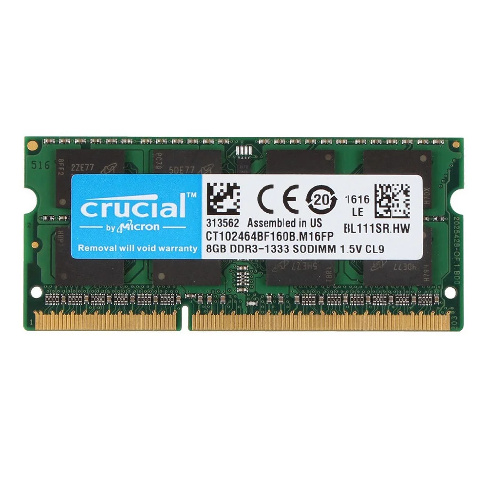 Memoria portátil CRUCIAL SODIMM RAM DDR2 DDR3L 667Mhz 800MHz 1333MHz 1600MHz 1866MHz SODIMM Ram 1,35 V 1,8 V 2GB 4GB 8GB para ordenador portátil - imagen 3