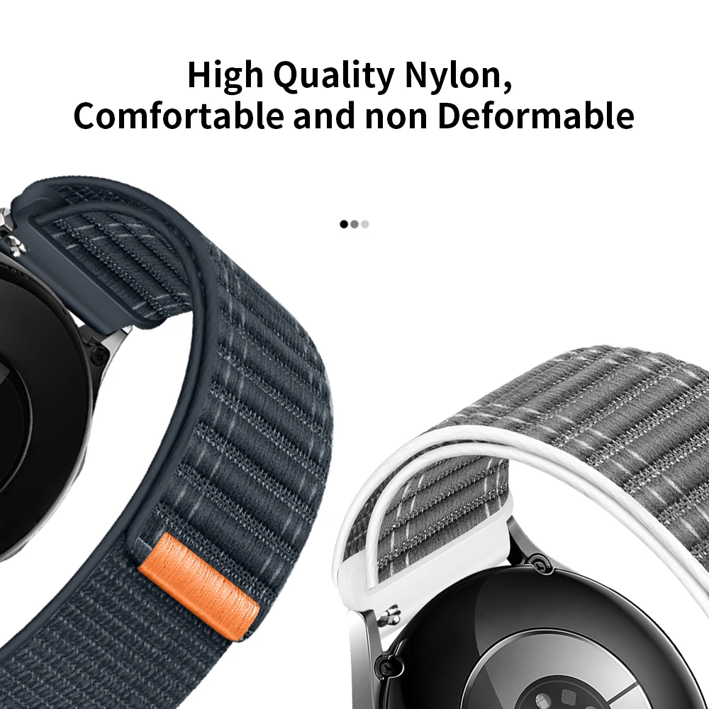 Correa deportiva de nailon de fácil ajuste de 20 mm y 22 mm para Garmin Forerunner 165/255/ 265745   Banda para pulsera Active/Vivoactive 4, correa de reloj Venu 3 - imagen 3