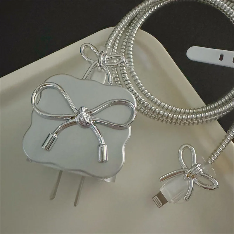 Cubierta de cargador con lazo galvanizado de lujo para IPhone 11, 12, 13, 14, 15, 18/20W, cubierta de protección de carga, accesorios de funda de cargador - imagen 2